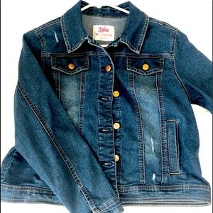 Justice Girls Size 20 plus Blue Denim Jean Jacket